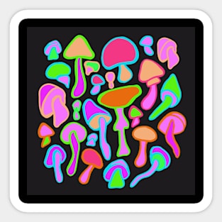 Rainbow Mushroom Pattern Sticker